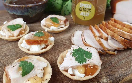 Smoked Chicken, Goats Cheese and Spiced Citrus Jelly Canapé Recipe